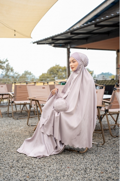 Telekung Elvina Soft Mauve 